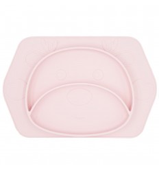Plato en silicona para bebé con diseño de Reno Rosa