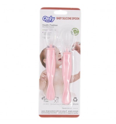 Set de dos cucharas para bebé- Rosadas