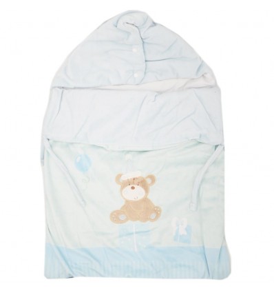 Sleeping para bebé forrado - Azul oso