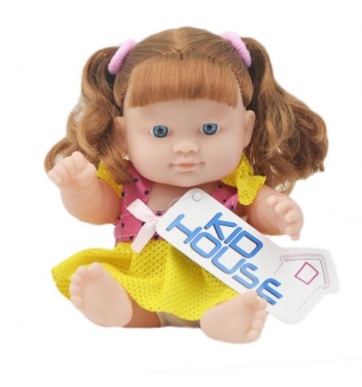 Muñeca bebé con cabello largo - amarillo rosa