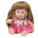 Muñeca bebé con cabello largo trenzas- Rosa