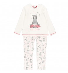 Pijama dos piezas para niña -Blanco osita