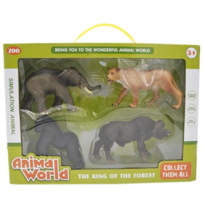 Set de animales x4 del zoologico