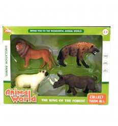 Set de animales x4 del zoologico