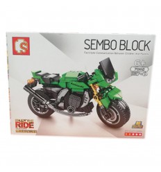Moto armable lego Sembo block - Verde