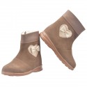 Bota para niña en cuero cafe