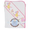 Toalla con capota de animales-fucsia