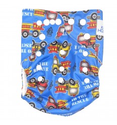 Pañal ecológico para bebé- azul oscuro bombero.