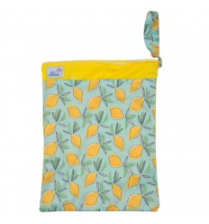 Bolsa para pañal ecológico de limones amarillo.