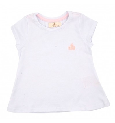 Camiseta manga corta básico cuello redondo niña – color blanco