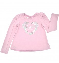 Buso manga larga cuello redondo estampado love – color rosa.