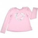 Camiseta manga larga cuello redondo estampado love – color rosa.
