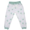 Pijama niña kids estampado conejo con corona, color verde y blanco.