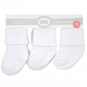 Set de tres pares de medias unisex – completamente blancas.