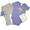 Set de bebe cuatro piezas dinosaurios.