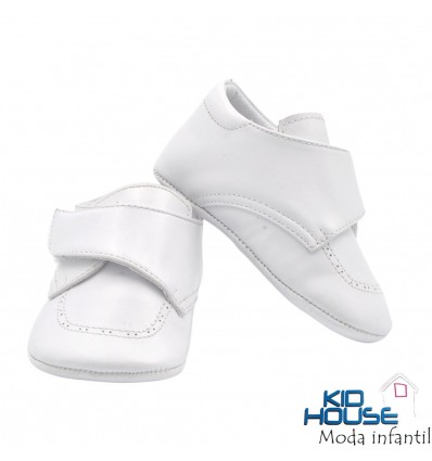 Zapato blanco velcro para bebe no caminador