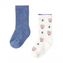 Set calcetines x2 unidades color azul y beige