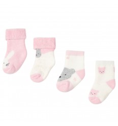 Set medias x 4 unidades color rosa