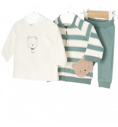 Conjunto osito 3 piezas color verde