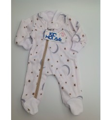 Pijama para prematuro estrellas y lunas gris x dorado