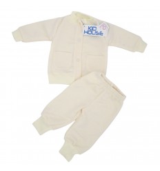 Sudadera unisexo beich para recién nacido