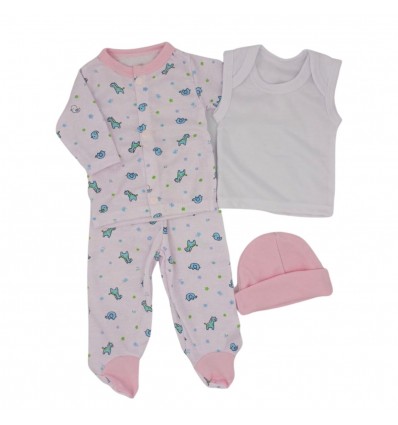 conjunto para bebe prematuro animales rosados