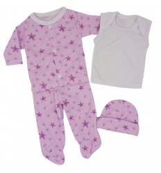 conjunto para prematuro estrellas lila
