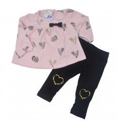 conjunto dos piezas blusón y leguis para bebita.