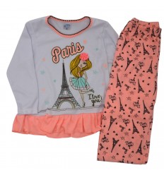 Pijama de dos piezas buso manga larga y pantalón largo. Paris