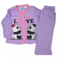 Pijama de dos piezas buso manga larga y pantalón largo. pandas