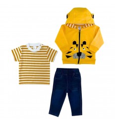 Conjunto para bebe tres piezas, tigre.