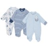 Set de 3 pijamas para bebé - oso pescador