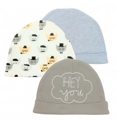 Pack de tres gorros para bebé ( 0 - 3 meses)