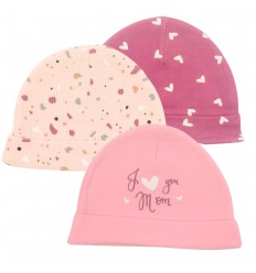 Pack de tres gorros para bebé ( 0 - 3 meses)