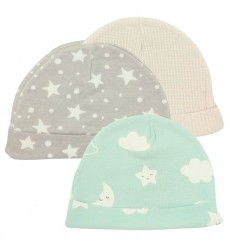 Pack de tres gorros para bebé ( 0 - 3 meses)