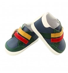 Zapato no tuerce, estilo tenis multicolor con velcro