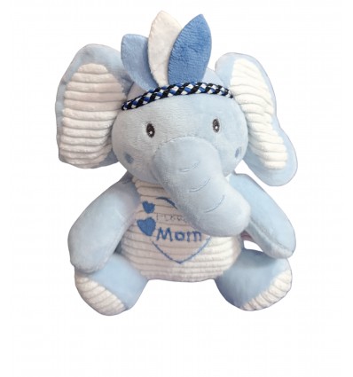 Sonajero elefante de alar musical azul