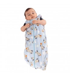 sleeping para bebe cebras azul