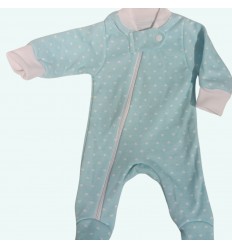 Pijama para prematuro verde- corazones