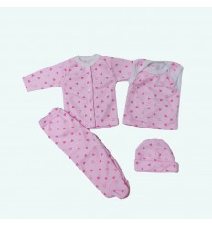 conjunto para bebé prematuro rosa corazones