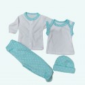 conjunto para bebé prematuro blanco x verde corazones