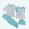 conjunto para bebé prematuro blanco x verde corazones