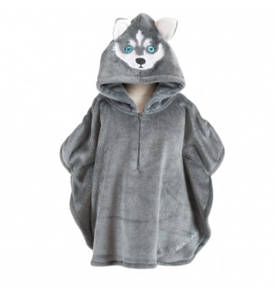 Ruana perro siberiano gris