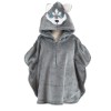Ruana perro siberiano gris