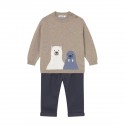 Conjunto pantalón y jersey animal bebé . Mayoral