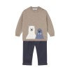 Conjunto pantalón y jersey animal bebé . Mayoral