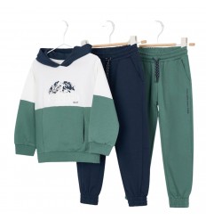 Sudadera con 2 pantalones, verde x azul, mayoral