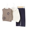 Conjunto 3 piezas ( chaleco,bluza, pantalón) azul, mayoral