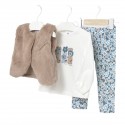 Conjunto 3 piezas (chaleco, leggings,buso) beich x azul, mayoral