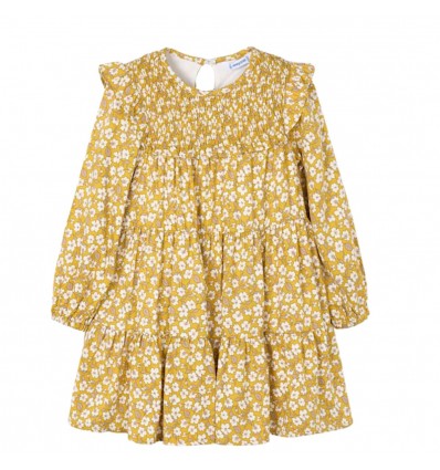 Vestido flores, mostaza, mayoral